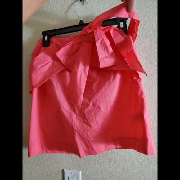J Crew Pink Bow One Shoulder Boho Top Size 10 - Picture 5 of 7